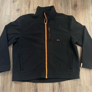 Crocs Rain Jacket Fleece-Lined Long Sleeve Full-Zip Black Orange Men’s Large